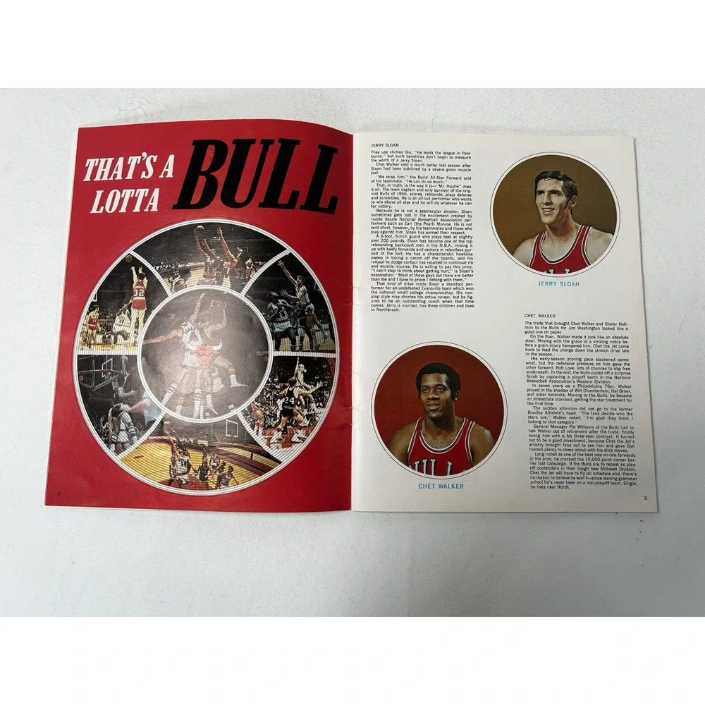 1971 3/30 Court‎ Side Full Playoff Basketball Program LA Lakers @ Chicago Bulls